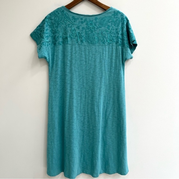 Soft Surroundings Gladstone Dress in Porcelain Blue Embroidered Pockets Medium - Picture 8 of 11